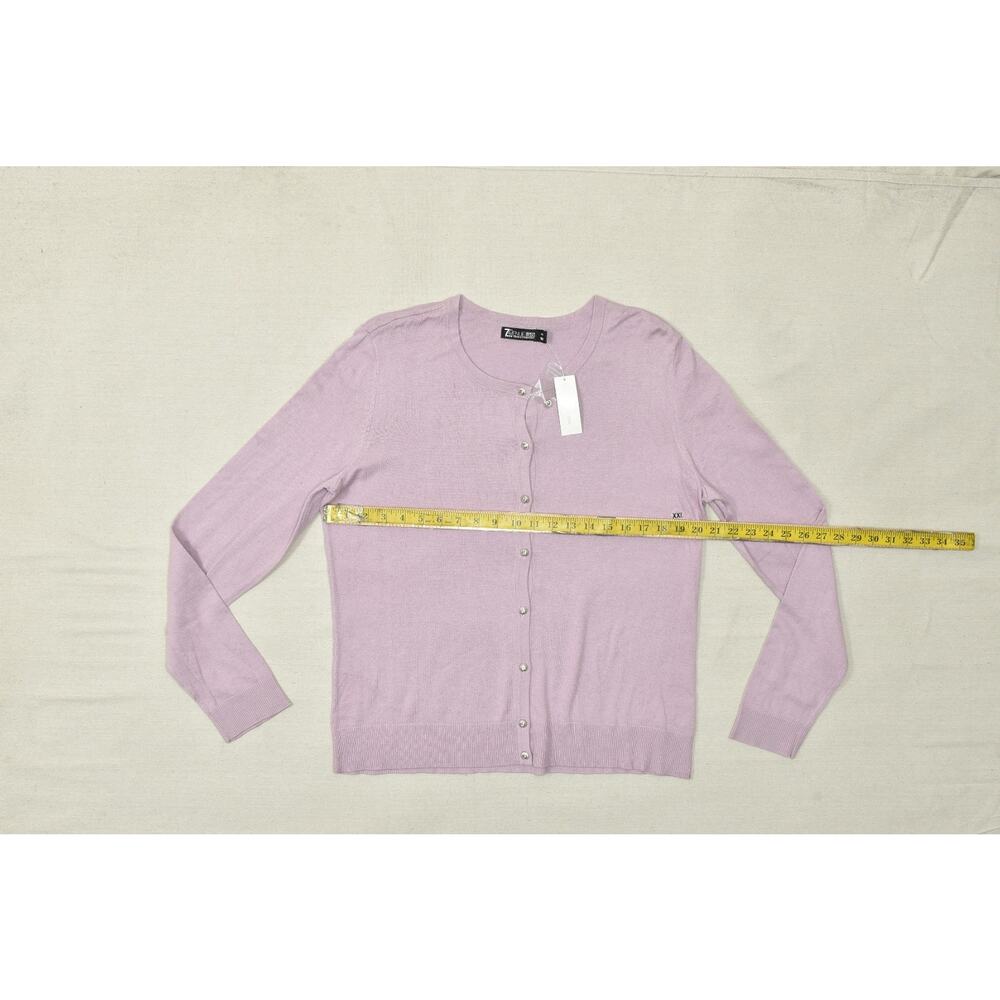 New York & Company 7th Avenue Design Studio Women XXL Purple Button Front Cardig - Picture 4 of 8